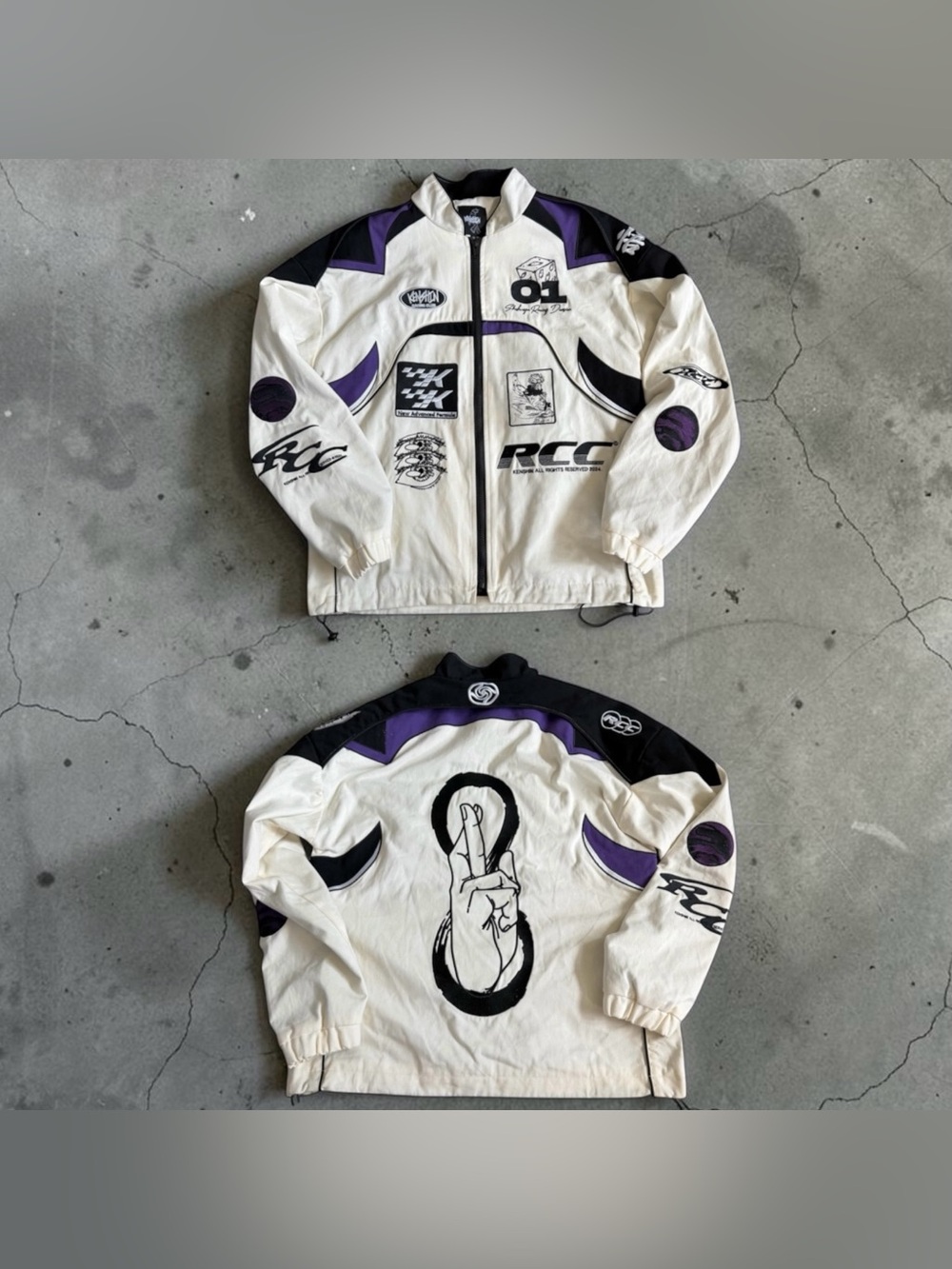 Kenshin Kollection Berserker Racing Jacket Sz XS White Streetwear Anime Rare